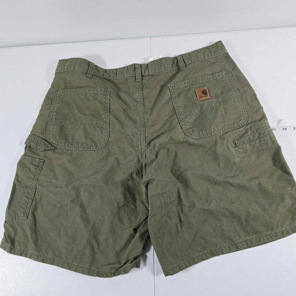 Carhartt B144 ARG Mens 40 Original Fit Canvas Work‎ Carpenter Shorts Olive Green